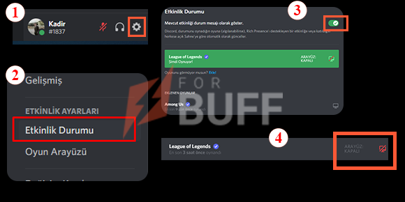 Discord Lol Gözükmüyor Etkinlik Durumu aktif etme