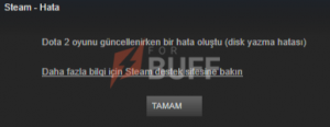 Steam Oyun Yüklerken Disk Yazma Hatası